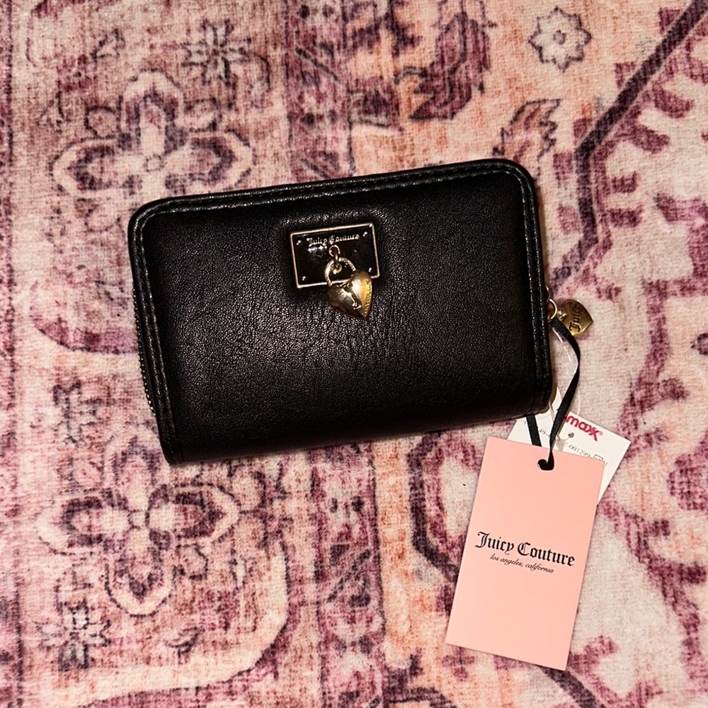 Juicy Couture Black Heart Charm Wallet
